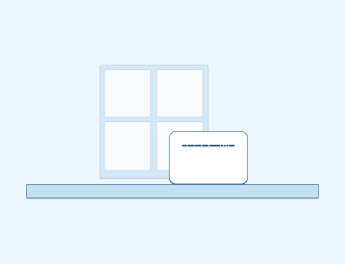 Huawei B535 - step 1 Illustration of a modem next to a window