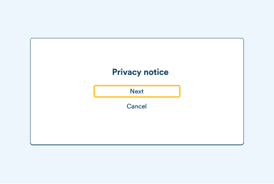 Huawei B535 Advanced Settings - accessing your modem - Step 5 illustration of a privacy notice on a webpage