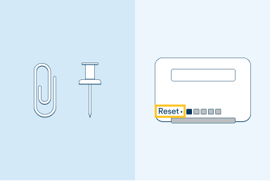 Huawei B535 Advanced Settings - factory reset - Step 2 Illustration of the reset button on a modem