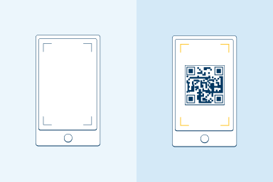 Huawei B535 Advanced Settings - Connecting with QR Code - Step 2 Illustration of a smartphone scanning a QR code