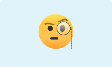 H&S - Monocle Emoji Image of an emoji wearing a monocle on a light blue background