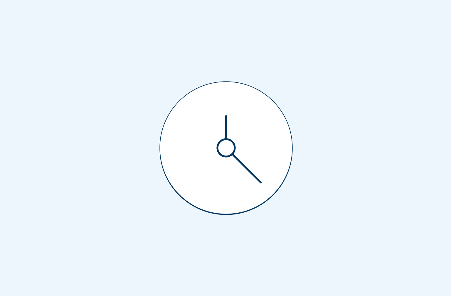 Hyperfibre - Modem Guide - Step 3 Image of a clock on a light blue background