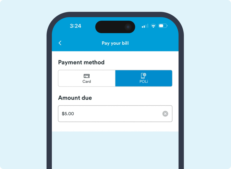 poli payment - help and support screengrab on poli payment method